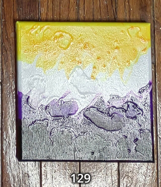 An 8x8 paint pour piece